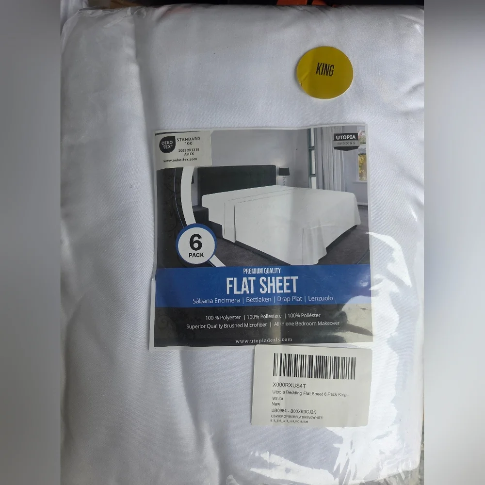 NIP Utopia Bedding 6pack Flat White Sheets Soft Brushed Microfiber Fabric